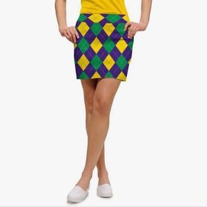 Loudmouth Argyle Skort in Yellow, Green, and Purple